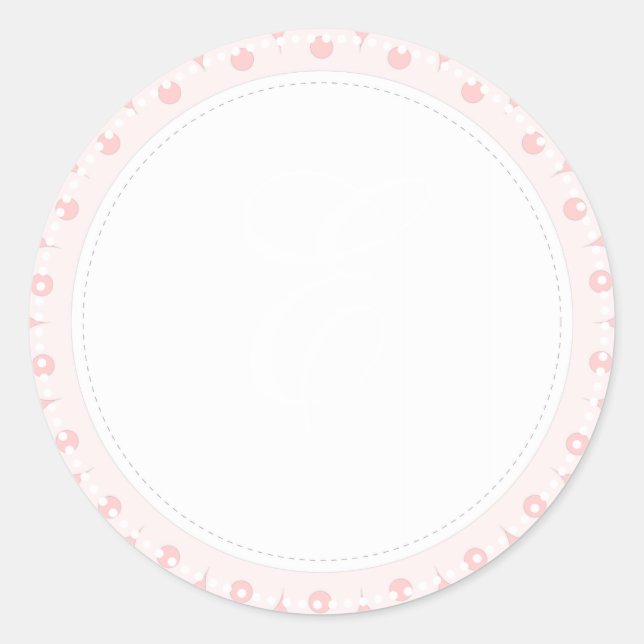 PixDezine DIY monogram+DIY colour/antique scrolls Classic Round Sticker (Front)