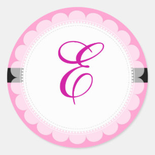 PixDezine DIY monogram+DIY colour/antique scrolls Classic Round Sticker