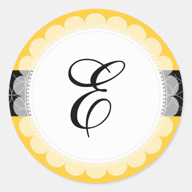 PixDezine doilie/DIY monogram+DIY colour+font Classic Round Sticker (Front)