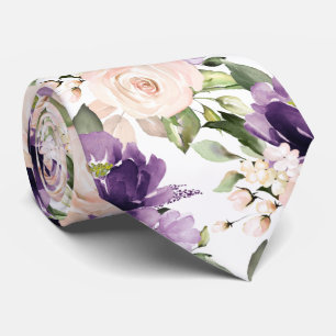 PixDezine H2 Flowers Aubergine Blush Roses Ne Tie