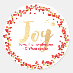 PixDezine holly berry/holiday wreath Classic Round Sticker