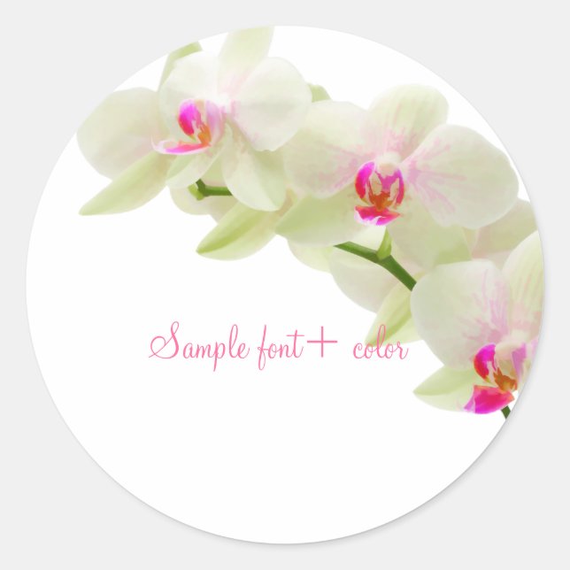 PixDezine maui pink orchid Classic Round Sticker (Front)