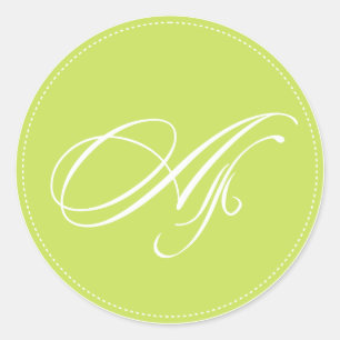 PixDezine monogram A, diy background colour Classic Round Sticker