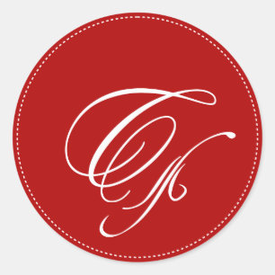 PixDezine monogram C, diy background colour Classic Round Sticker