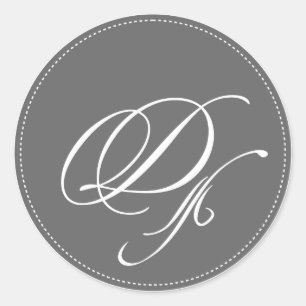 PixDezine monogram D, diy background colour Classic Round Sticker