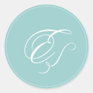 PixDezine monogram E, diy background colour Classic Round Sticker