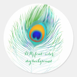 PixDezine peacock plume Classic Round Sticker