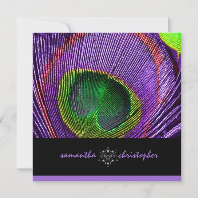 PixDezine Psychedelic Peacock feather Invitation (Front)