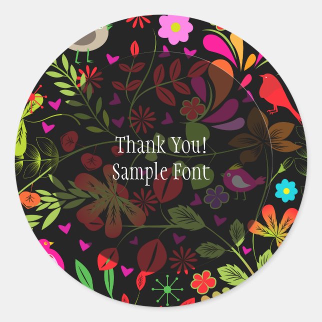 PixDezine retro tree/DIY background colour Classic Round Sticker (Front)