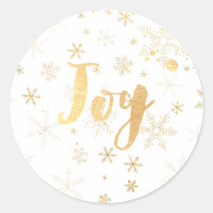PixDezine snowflakes/dazzled faux gold Classic Round Sticker
