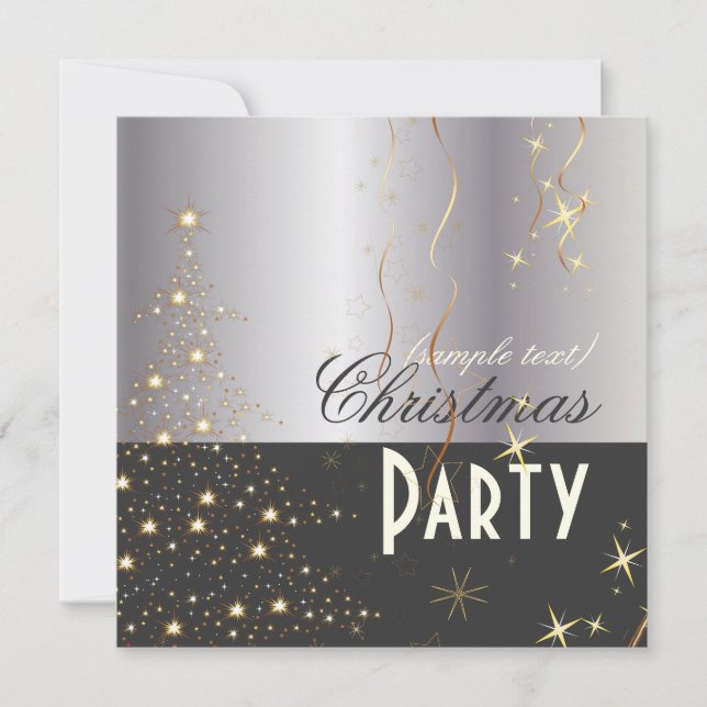 PixDezine Sparkling Christmas Tree Invitation (Front)