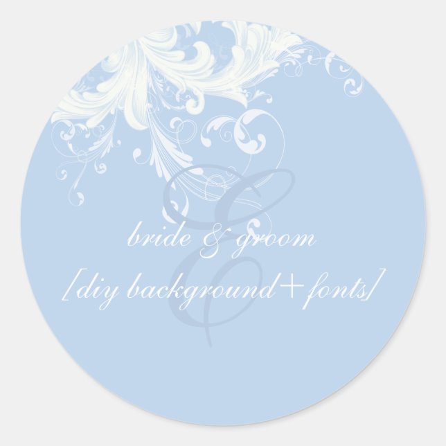 PixDezine vintage swirls/diy colour Classic Round Sticker (Front)