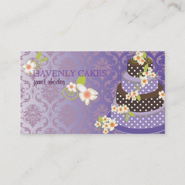 PixDezine Violet+Chocolate Bakery/pâtisserie Business Card (Front)