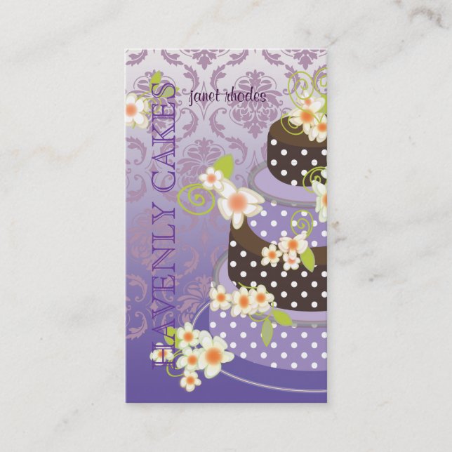 PixDezine Violet+Chocolate Bakery/pâtisserie Business Card (Front)