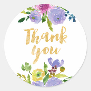 PixDezine watercolor floral/mint ranunculus Classic Round Sticker