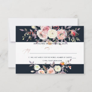 PixDezine Watercolor Pastel Roses RSVP Invitation