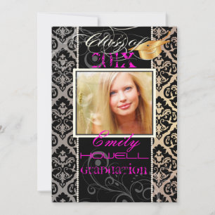 PixDezines 2012 Grads, olivia damask/diy colours Invitation