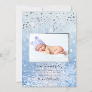 PixDezines A Star is Born, Stars+Snow Bokeh Invitation