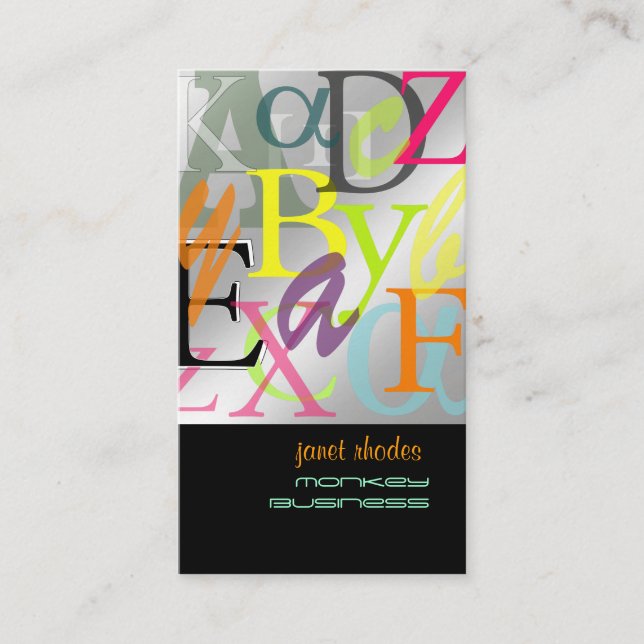 PixDezines ABC, Greek Alpha Business Card (Front)