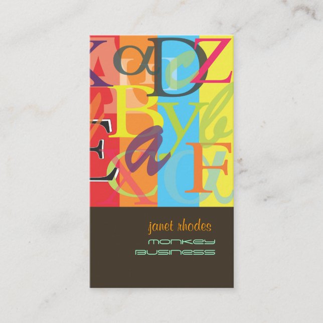 PixDezines ABC, Greek Alpha Business Card (Front)