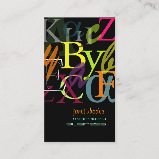 PixDezines ABC, Greek Alpha/DIY background Business Card (Front)