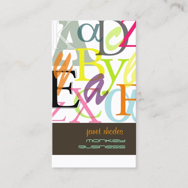 PixDezines ABC, Greek Alpha/diy Business Card (Front)