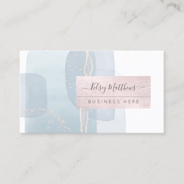 PixDezines Abstract Arrangement H2 Dusty Blue Busi Business Card (Front)
