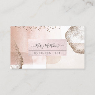 PixDezines Abstract Arrangement H2 Rose Gold Business Card