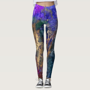 PixDezines Abstract Galaxy / Cosmic Energy Leggings