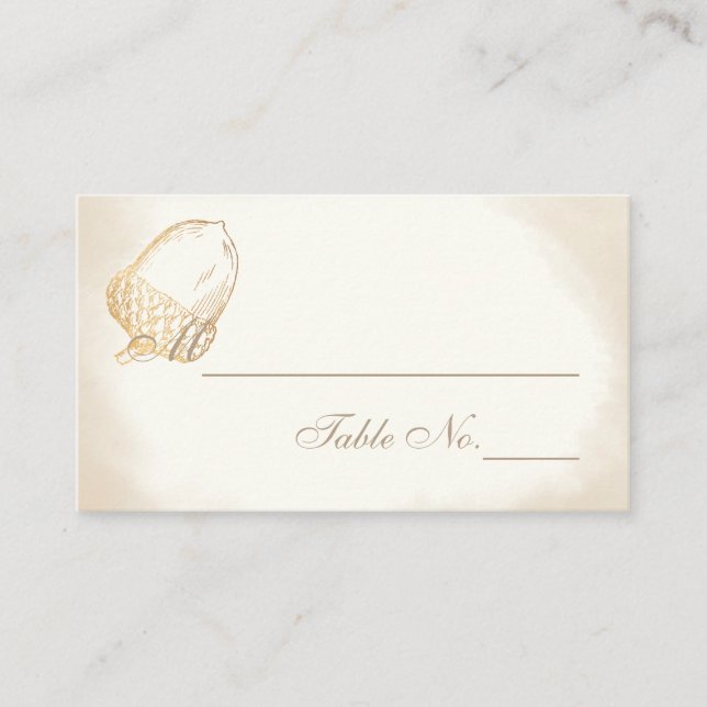 PixDezines Acorns/Faux Gold/Place Cards (Front)