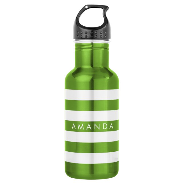 PixDezines adjustable white stripes/diy background 532 Ml Water Bottle (Front)