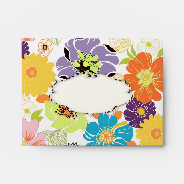 PixDezines Alegre Retro Floral Envelope (Front)