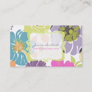 PixDezines alegre retro tropical flowers/DIY colou Business Card