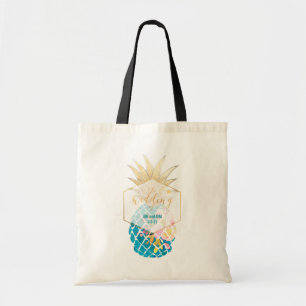 PixDezines Aloha Hawaiian Pineapple/Teal Tote Bag