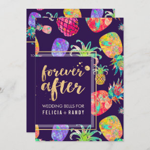PixDezines Aloha Hawaiian Pineapples/DIY Purple Invitation