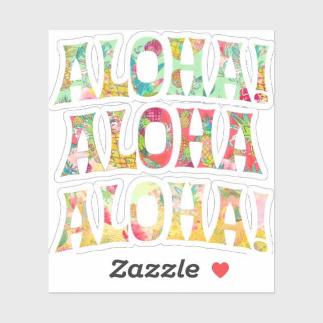 PixDezines Aloha, Mint, Coral+Golden Yellow (Sheet)