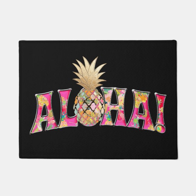PixDezines Aloha Pineapple/DIY background Doormat (Front)