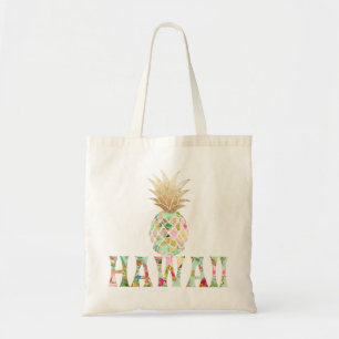 PixDezines Aloha Pineapple+Faux Gold Tote Bag