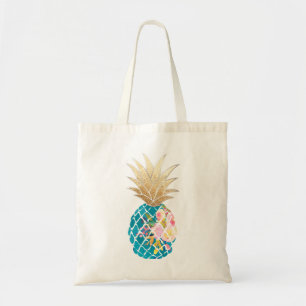 PixDezines Aloha Pineapple+Faux Gold Tote Bag