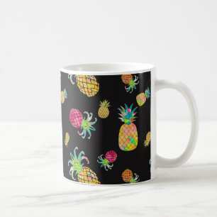 PixDezines Aloha Pineapple+Floral Watercolor Coffee Mug