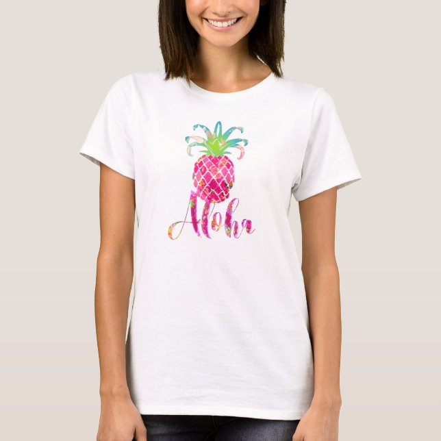 PixDezines Aloha Pineapple T-Shirt (Front)