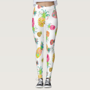PixDezines Aloha Pineapples/DIY Bckgrnd Colour Leggings