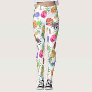 PixDezines Aloha Pineapples/DIY Bckgrnd Colour Leggings