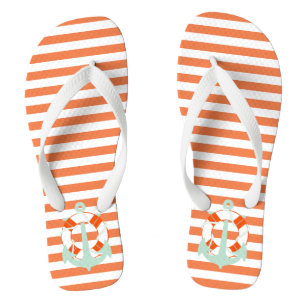 PixDezines anchor/DIY colour adjustable stripes Thongs