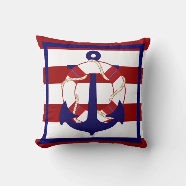 PixDezines anchor/diy colours/nautical Cushion (Front)