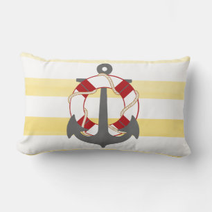 PixDezines anchor/nautical/ocean/wave/watercolor Lumbar Cushion