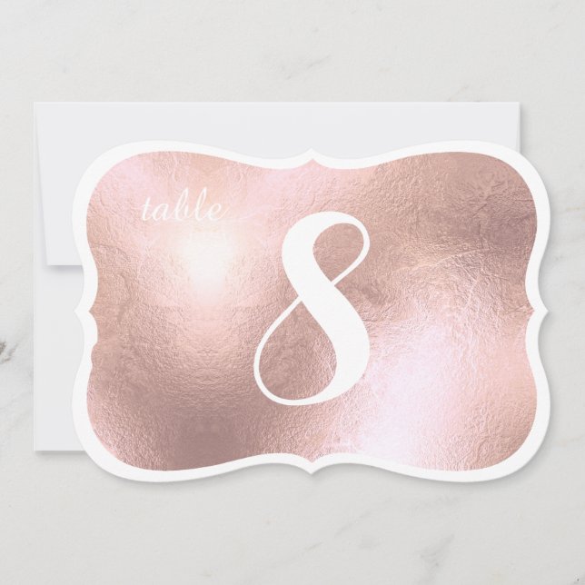 PixDezines Antique Faux Rose Gold Table Numbers (Front)