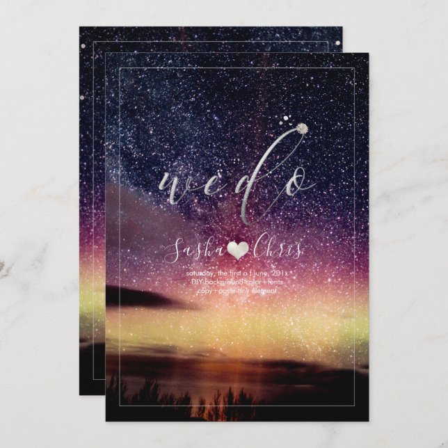 PixDezines Aurora Night Sky Invitation (Front/Back)