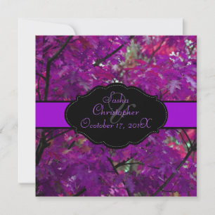 PixDezines Autumn Leaves/royal purple/DIY trim Invitation