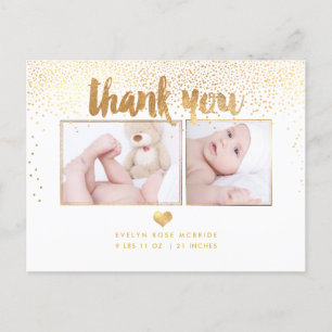 PixDezines Baby Shower Thank You/Dazzled Faux Gold Postcard